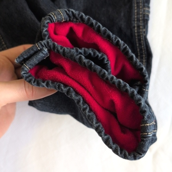 oshkosh b'gosh vestbak fleece lined dark wash denim overalls 24 months baby boy - Picture 5 of 11